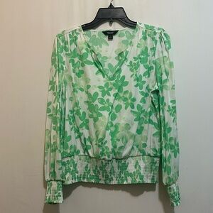 Simply Vera Vera Wang Green Floral Blouse